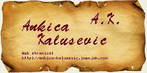 Ankica Kalušević vizit kartica
